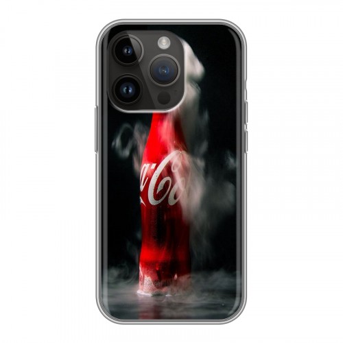 Дизайнерский силиконовый чехол для Iphone 14 Pro Coca-cola