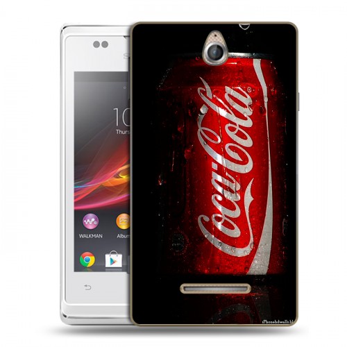 Дизайнерский пластиковый чехол для Sony Xperia E Coca-cola