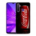 Дизайнерский силиконовый чехол для Realme 5 Coca-cola