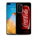 Дизайнерский силиконовый с усиленными углами чехол для Huawei P40 Coca-cola