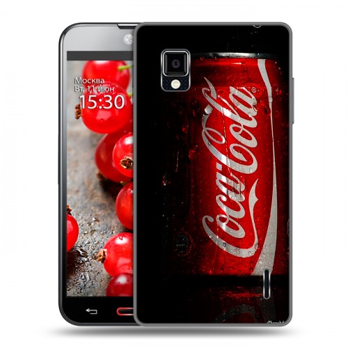 Дизайнерский пластиковый чехол для LG Optimus G Coca-cola