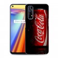 Дизайнерский силиконовый с усиленными углами чехол для Realme 7 Coca-cola