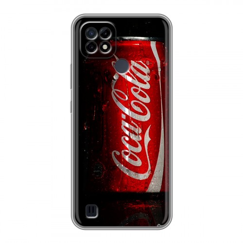 Дизайнерский силиконовый чехол для Realme C21 Coca-cola