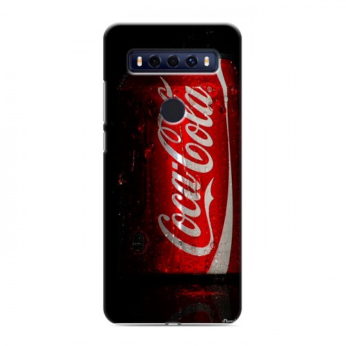 Дизайнерский пластиковый чехол для TCL 10 SE Coca-cola
