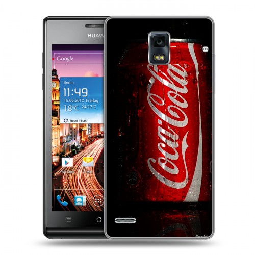 Дизайнерский пластиковый чехол для Huawei Ascend P1 Coca-cola