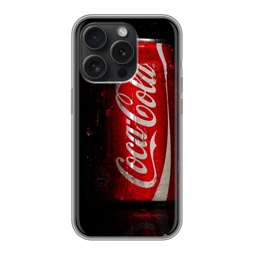 Дизайнерский силиконовый чехол для Iphone 15 Pro Coca-cola