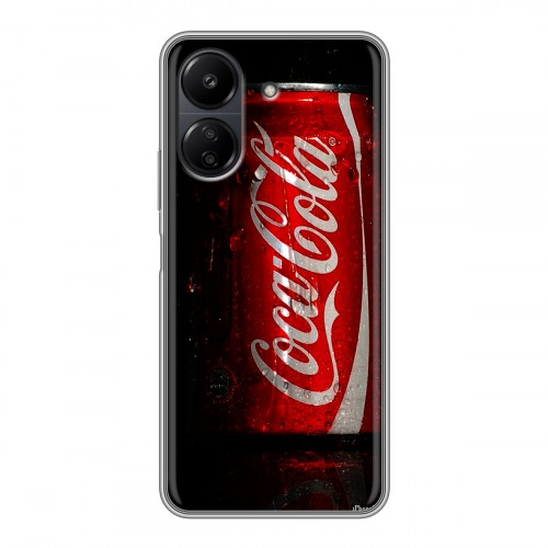 Дизайнерский силиконовый чехол для Xiaomi Poco C65 Coca-cola