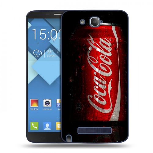 Дизайнерский пластиковый чехол для Alcatel One Touch Hero Coca-cola