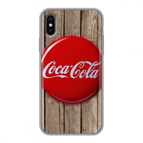 Дизайнерский силиконовый чехол для Iphone x10 Coca-cola