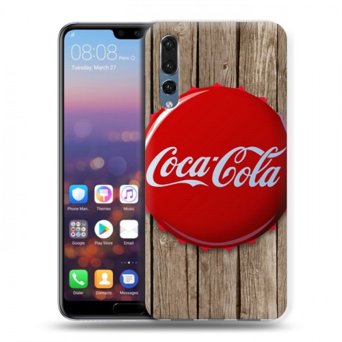 Дизайнерский силиконовый с усиленными углами чехол для Huawei P20 Pro Coca-cola