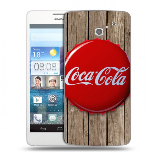 Дизайнерский пластиковый чехол для Huawei Ascend D2 Coca-cola