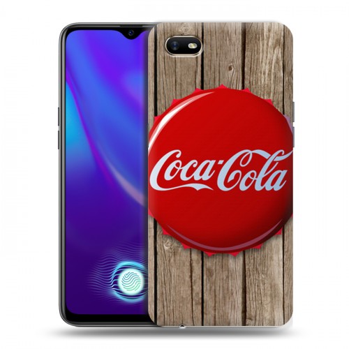 Дизайнерский силиконовый с усиленными углами чехол для OPPO A1k Coca-cola