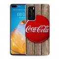 Дизайнерский силиконовый с усиленными углами чехол для Huawei P40 Coca-cola