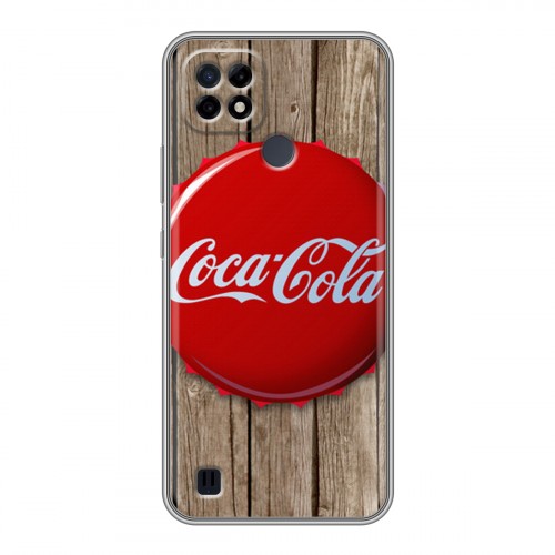 Дизайнерский силиконовый чехол для Realme C21 Coca-cola