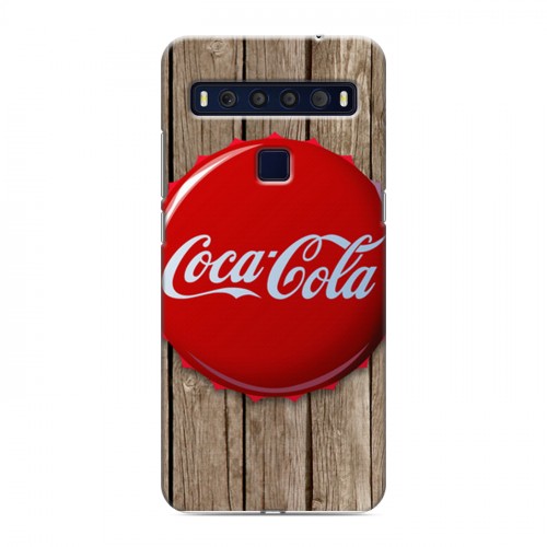 Дизайнерский пластиковый чехол для TCL 10L Coca-cola