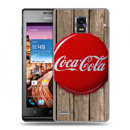 Дизайнерский пластиковый чехол для Huawei Ascend P1 Coca-cola