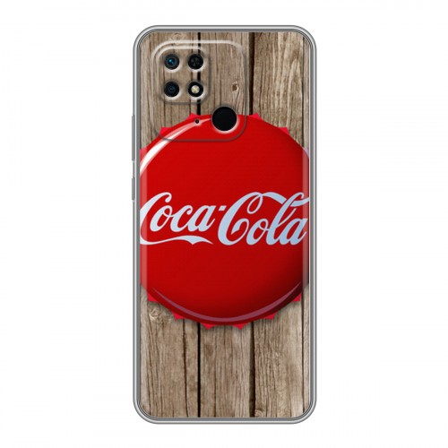 Дизайнерский силиконовый чехол для Xiaomi Redmi 10C Coca-cola