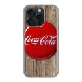 Дизайнерский силиконовый чехол для Iphone 15 Pro Coca-cola