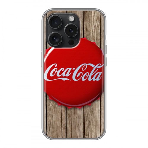 Дизайнерский силиконовый чехол для Iphone 15 Pro Coca-cola