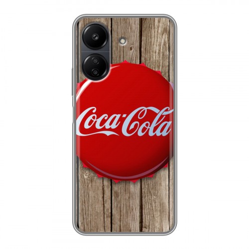 Дизайнерский силиконовый чехол для Xiaomi Poco C65 Coca-cola