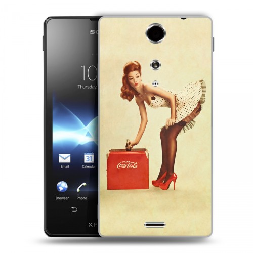 Дизайнерский пластиковый чехол для Sony Xperia TX Coca-cola