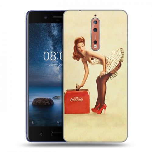 Дизайнерский пластиковый чехол для Nokia 8 Coca-cola