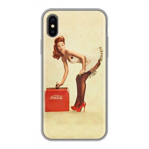 Дизайнерский силиконовый чехол для Iphone x10 Coca-cola