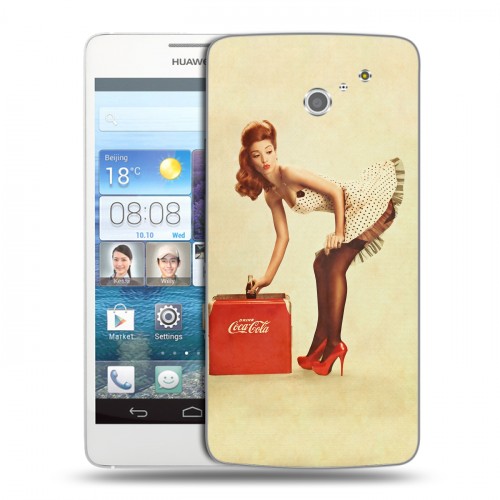 Дизайнерский пластиковый чехол для Huawei Ascend D2 Coca-cola