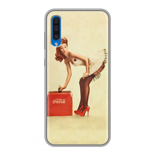 Дизайнерский силиконовый чехол для Samsung Galaxy A50 Coca-cola