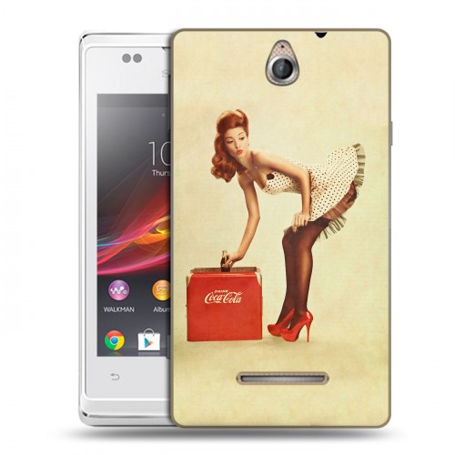 Дизайнерский пластиковый чехол для Sony Xperia E Coca-cola