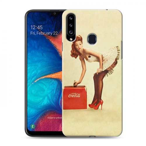 Дизайнерский пластиковый чехол для Samsung Galaxy A20s Coca-cola