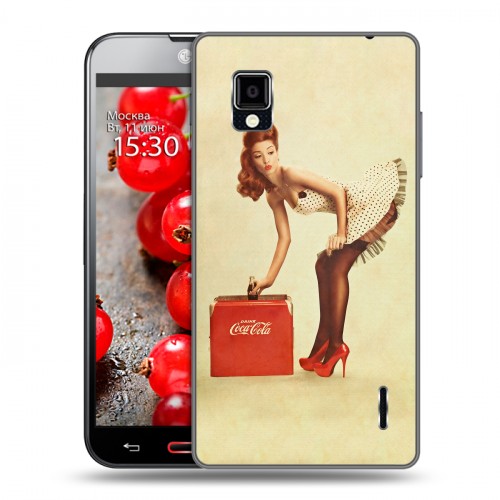 Дизайнерский пластиковый чехол для LG Optimus G Coca-cola