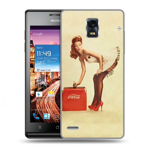 Дизайнерский пластиковый чехол для Huawei Ascend P1 Coca-cola