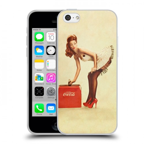 Дизайнерский пластиковый чехол для Iphone 5c Coca-cola