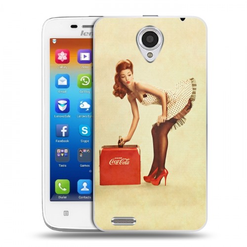 Дизайнерский пластиковый чехол для Lenovo S650 Ideaphone Coca-cola