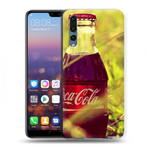 Дизайнерский силиконовый с усиленными углами чехол для Huawei P20 Pro Coca-cola