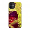 Дизайнерский силиконовый с усиленными углами чехол для Iphone 12 Mini Coca-cola