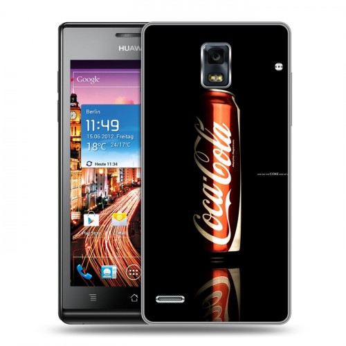 Дизайнерский пластиковый чехол для Huawei Ascend P1 Coca-cola