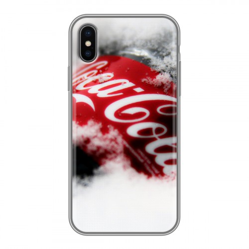 Дизайнерский силиконовый чехол для Iphone x10 Coca-cola