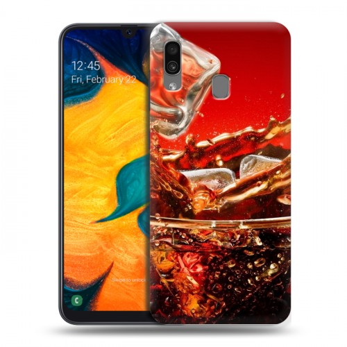 Дизайнерский силиконовый чехол для Samsung Galaxy A30 Coca-cola