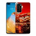 Дизайнерский силиконовый с усиленными углами чехол для Huawei P40 Coca-cola