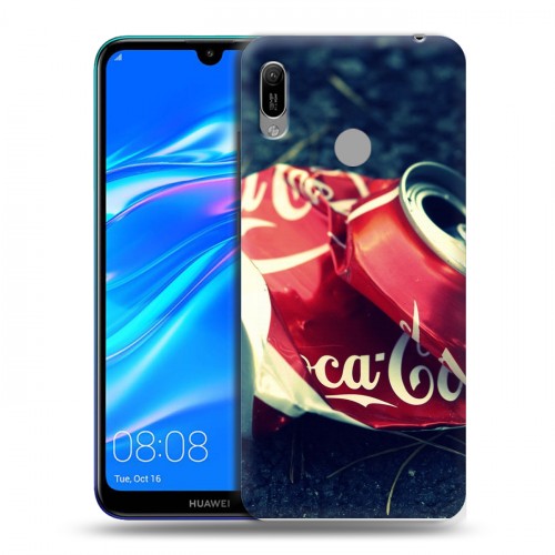 Дизайнерский пластиковый чехол для Huawei Y6 (2019) Coca-cola