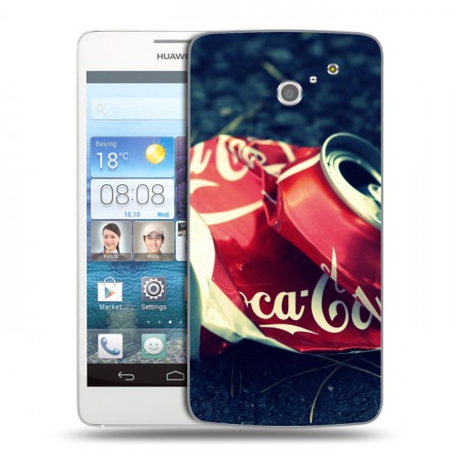 Дизайнерский пластиковый чехол для Huawei Ascend D2 Coca-cola