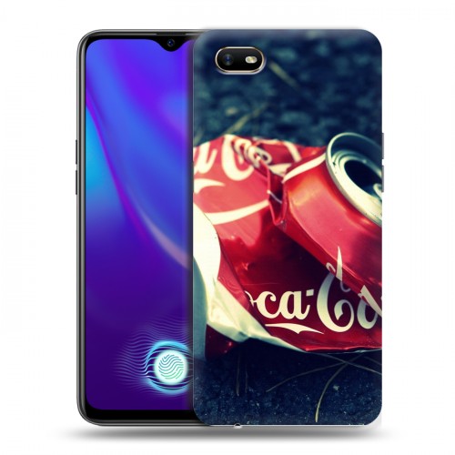 Дизайнерский силиконовый с усиленными углами чехол для OPPO A1k Coca-cola