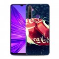 Дизайнерский силиконовый чехол для Realme 5 Coca-cola