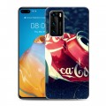 Дизайнерский силиконовый с усиленными углами чехол для Huawei P40 Coca-cola