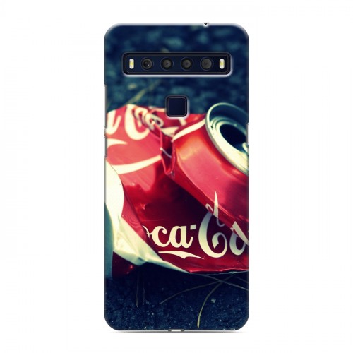 Дизайнерский пластиковый чехол для TCL 10L Coca-cola