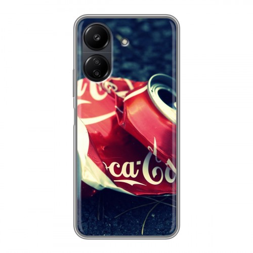 Дизайнерский силиконовый чехол для Xiaomi Poco C65 Coca-cola