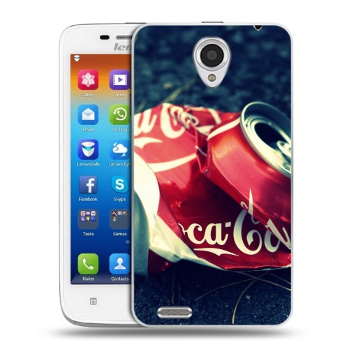 Дизайнерский пластиковый чехол для Lenovo S650 Ideaphone Coca-cola