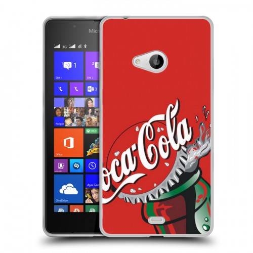 Дизайнерский пластиковый чехол для Microsoft Lumia 540 Coca-cola